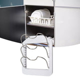Pot Lid Organizer Plastic U Shaped Cooking Top Cover Storage Rack for Home Kitchen White