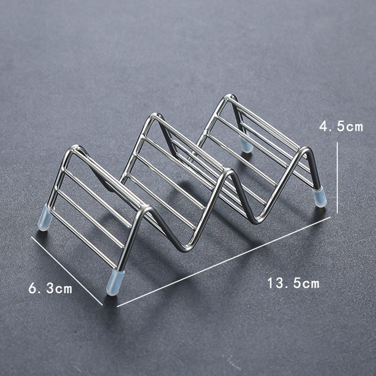 Stainless Steel V Shaped Taco Holder Corn Roll Spring Roll Taco Stand Home Pancake Food Rack 2‑3 Grids 6.3x13.5x4.5cm/2.5x5.3x1.8in