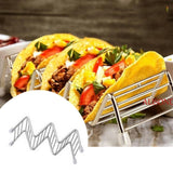 Stainless Steel V Shaped Taco Holder Corn Roll Spring Roll Taco Stand Home Pancake Food Rack 2‑3 Grids 6.3x13.5x4.5cm/2.5x5.3x1.8in