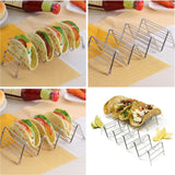 Stainless Steel V Shaped Taco Holder Corn Roll Spring Roll Taco Stand Home Pancake Food Rack 3‑4 Grids 6.3x18.5x4.5cm/2.5x7.3x1.8in