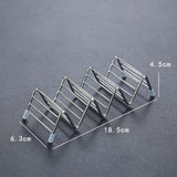 Stainless Steel V Shaped Taco Holder Corn Roll Spring Roll Taco Stand Home Pancake Food Rack 3‑4 Grids 6.3x18.5x4.5cm/2.5x7.3x1.8in