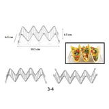 Stainless Steel V Shaped Taco Holder Corn Roll Spring Roll Taco Stand Home Pancake Food Rack 3‑4 Grids 6.3x18.5x4.5cm/2.5x7.3x1.8in