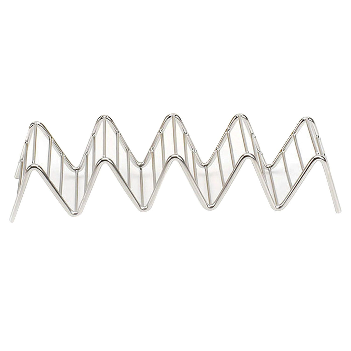 Stainless Steel V Shaped Taco Holder Corn Roll Spring Roll Taco Stand Home Pancake Food Rack 4‑5 Grids 6.3x22.5x4.5cm/2.5x8.9x1.8in