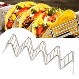 Stainless Steel V Shaped Taco Holder Corn Roll Spring Roll Taco Stand Home Pancake Food Rack 4‑5 Grids 6.3x22.5x4.5cm/2.5x8.9x1.8in - 45-Degree Angle