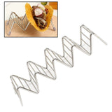 Stainless Steel V Shaped Taco Holder Corn Roll Spring Roll Taco Stand Home Pancake Food Rack 4‑5 Grids 6.3x22.5x4.5cm/2.5x8.9x1.8in
