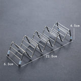 Stainless Steel V Shaped Taco Holder Corn Roll Spring Roll Taco Stand Home Pancake Food Rack 4‑5 Grids 6.3x22.5x4.5cm/2.5x8.9x1.8in