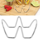 Taco Holder U Shaped Taco Rack Stainless Steel Taco Shell Stand Up Holder for Baking Party Gathering 2 Grid - 45-Degree Angle