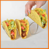 Taco Holder U Shaped Taco Rack Stainless Steel Taco Shell Stand Up Holder for Baking Party Gathering 3 Grid