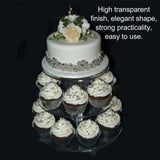 Cupcake Stand Multi Round Tiers Transparent Acrylic High Stability Cupcake Tower for Display Serving Party 3 Tier