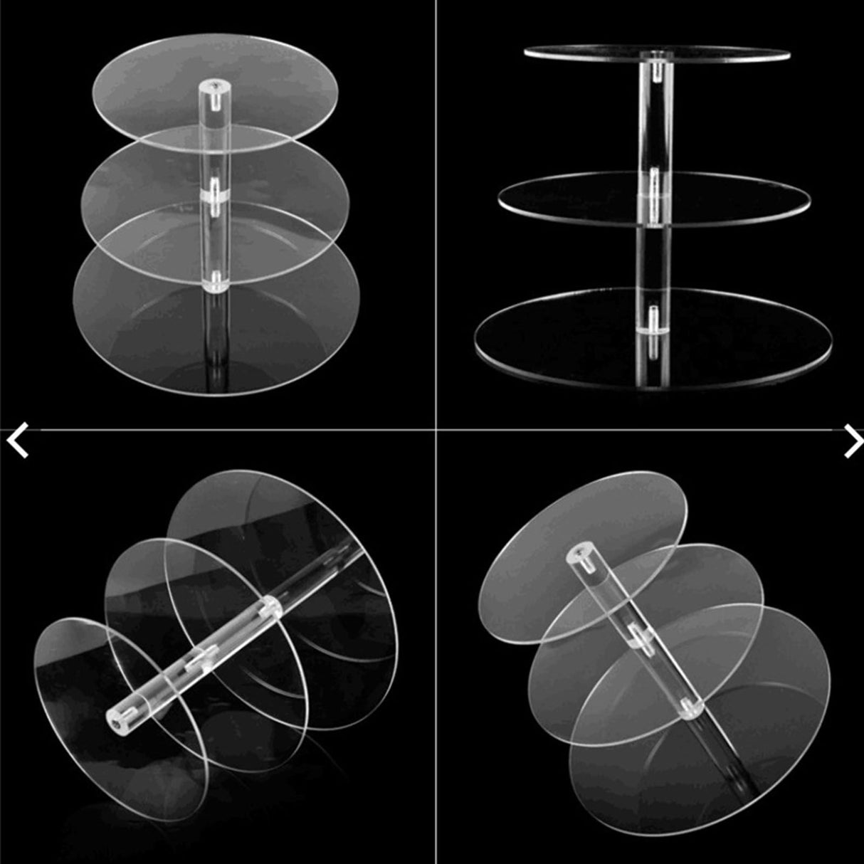 Cupcake Stand Multi Round Tiers Transparent Acrylic High Stability Cupcake Tower for Display Serving Party 3 Tier
