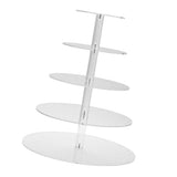 Cupcake Stand Multi Round Tiers Transparent Acrylic High Stability Cupcake Tower for Display Serving Party 5 Tier - Side View