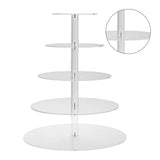 Cupcake Stand Multi Round Tiers Transparent Acrylic High Stability Cupcake Tower for Display Serving Party 5 Tier - Top-Down View
