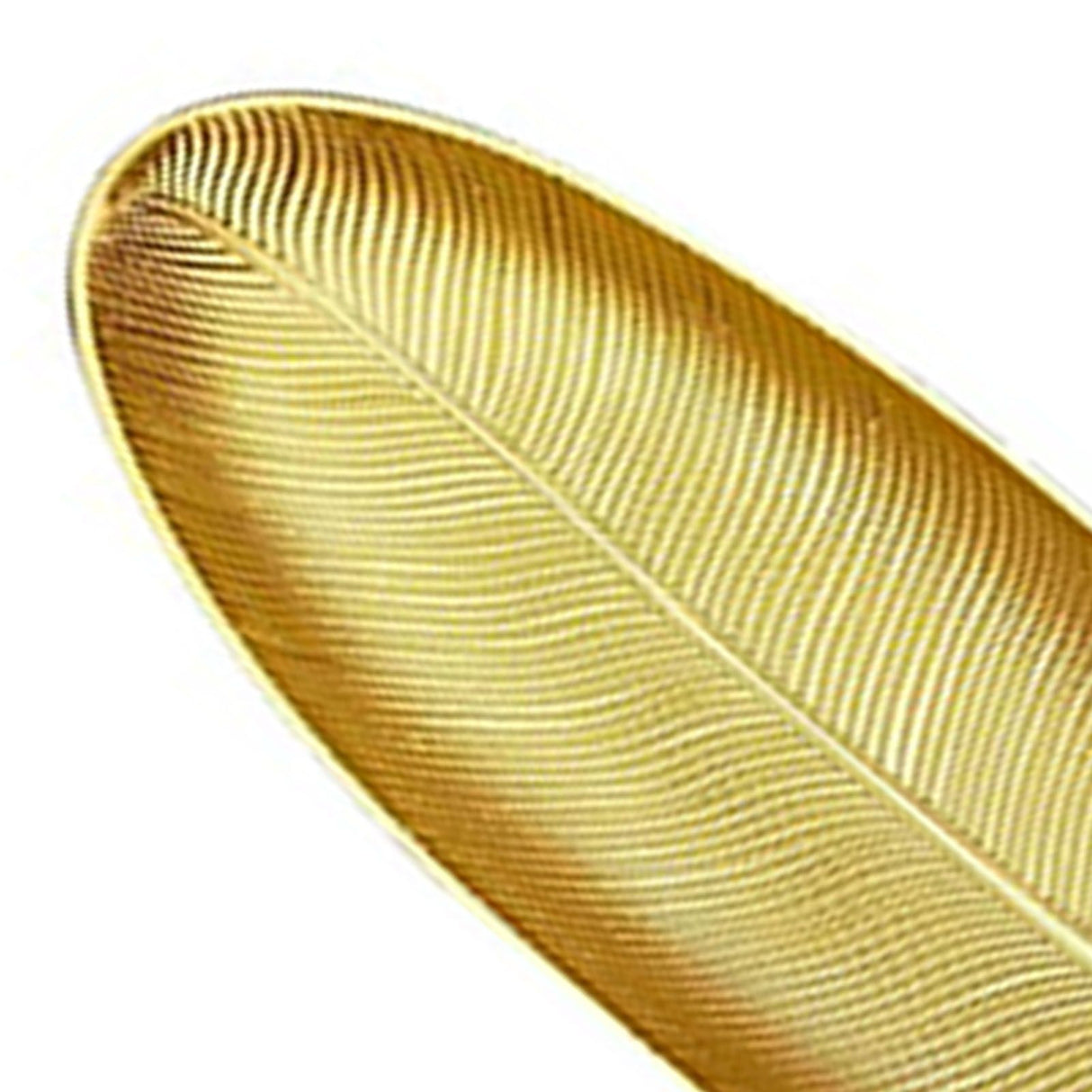 Fruit Plate Golden Style Leaf Shape Brushed Appearance Compact Density Board Serving Dessert Plate for Home L