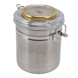 Cigar Jar Stainless Steel Silicone Ring with Hygrometer Waterproof Sealed Storage Jar for Home 96mmx129mm/3.8x5.1in - Front View