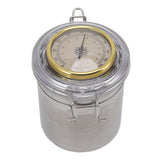 Cigar Jar Stainless Steel Silicone Ring with Hygrometer Waterproof Sealed Storage Jar for Home 96mmx129mm/3.8x5.1in