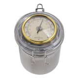 Cigar Jar Stainless Steel Silicone Ring with Hygrometer Waterproof Sealed Storage Jar for Home 96mmx129mm/3.8x5.1in