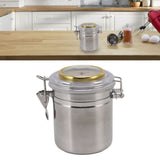 Cigar Jar Stainless Steel Silicone Ring with Hygrometer Waterproof Sealed Storage Jar for Home 96mmx129mm/3.8x5.1in