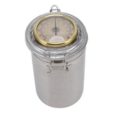 Cigar Jar Stainless Steel Silicone Ring with Hygrometer Waterproof Sealed Storage Jar for Home 96mmx173mm/3.8x6.8in - Top-Down View