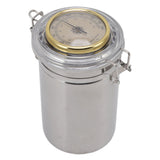 Cigar Jar Stainless Steel Silicone Ring with Hygrometer Waterproof Sealed Storage Jar for Home 96mmx173mm/3.8x6.8in - 45-Degree Angle