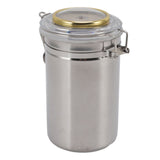 Cigar Jar Stainless Steel Silicone Ring with Hygrometer Waterproof Sealed Storage Jar for Home 96mmx173mm/3.8x6.8in
