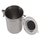 Cigar Jar Stainless Steel Silicone Ring with Hygrometer Waterproof Sealed Storage Jar for Home 96mmx173mm/3.8x6.8in - Close-Up Angle
