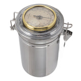 Cigar Jar Stainless Steel Silicone Ring with Hygrometer Waterproof Sealed Storage Jar for Home 96mmx173mm/3.8x6.8in - Low Angle