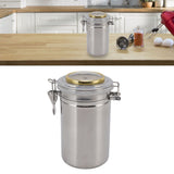 Cigar Jar Stainless Steel Silicone Ring with Hygrometer Waterproof Sealed Storage Jar for Home 96mmx173mm/3.8x6.8in - Extra Image