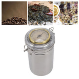 Cigar Jar Stainless Steel Silicone Ring with Hygrometer Waterproof Sealed Storage Jar for Home 96mmx173mm/3.8x6.8in - Extra Image