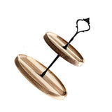 Wood Dessert Stand Rack Environmental Simple Vintage Wooden Dessert Display Tray Stand for Dessert Fruit Cake Snack Black Crown 2 Layers, Small - Top-Down View