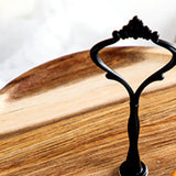 Wood Dessert Stand Rack Environmental Simple Vintage Wooden Dessert Display Tray Stand for Dessert Fruit Cake Snack Black Crown 2 Layers, Large
