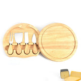 Cheese Knives Set Stainless Steel Blade Ergonomic Handle Cheese Cutter Fork with Wooden Box for Pizza Bread