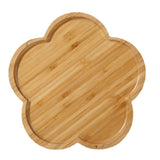 Bamboo Serving Tray Multipurpose Hand Crafted Decorative Wooden Tray for Ottoman Coffee Table Breakfast Drinks Flower Shape Size: Approx. 20x20x1.4cm / 7.9x7.9x0.6in