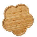 Bamboo Serving Tray Multipurpose Hand Crafted Decorative Wooden Tray for Ottoman Coffee Table Breakfast Drinks Flower Shape Size: Approx. 20x20x1.4cm / 7.9x7.9x0.6in