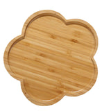 Bamboo Serving Tray Multipurpose Hand Crafted Decorative Wooden Tray for Ottoman Coffee Table Breakfast Drinks Flower Shape Size: Approx. 20x20x1.4cm / 7.9x7.9x0.6in
