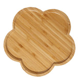 Bamboo Serving Tray Multipurpose Hand Crafted Decorative Wooden Tray for Ottoman Coffee Table Breakfast Drinks Flower Shape Size: Approx. 20x20x1.4cm / 7.9x7.9x0.6in