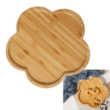 Bamboo Serving Tray Multipurpose Hand Crafted Decorative Wooden Tray for Ottoman Coffee Table Breakfast Drinks Flower Shape Size: Approx. 20x20x1.4cm / 7.9x7.9x0.6in