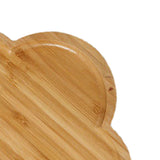 Bamboo Serving Tray Multipurpose Hand Crafted Decorative Wooden Tray for Ottoman Coffee Table Breakfast Drinks Flower Shape Size: Approx. 20x20x1.4cm / 7.9x7.9x0.6in