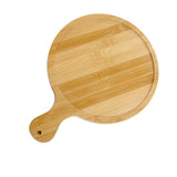 Bamboo Wood Pizza Tray Clear Texture Comfortable Hand Feeling Round Wooden Pizza Serving Plate 6in for 5in Pizzas - Front View