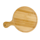 Bamboo Wood Pizza Tray Clear Texture Comfortable Hand Feeling Round Wooden Pizza Serving Plate 10in for 9in Pizzas - Side View