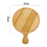 Bamboo Wood Pizza Tray Clear Texture Comfortable Hand Feeling Round Wooden Pizza Serving Plate 10in for 9in Pizzas - Extra Image