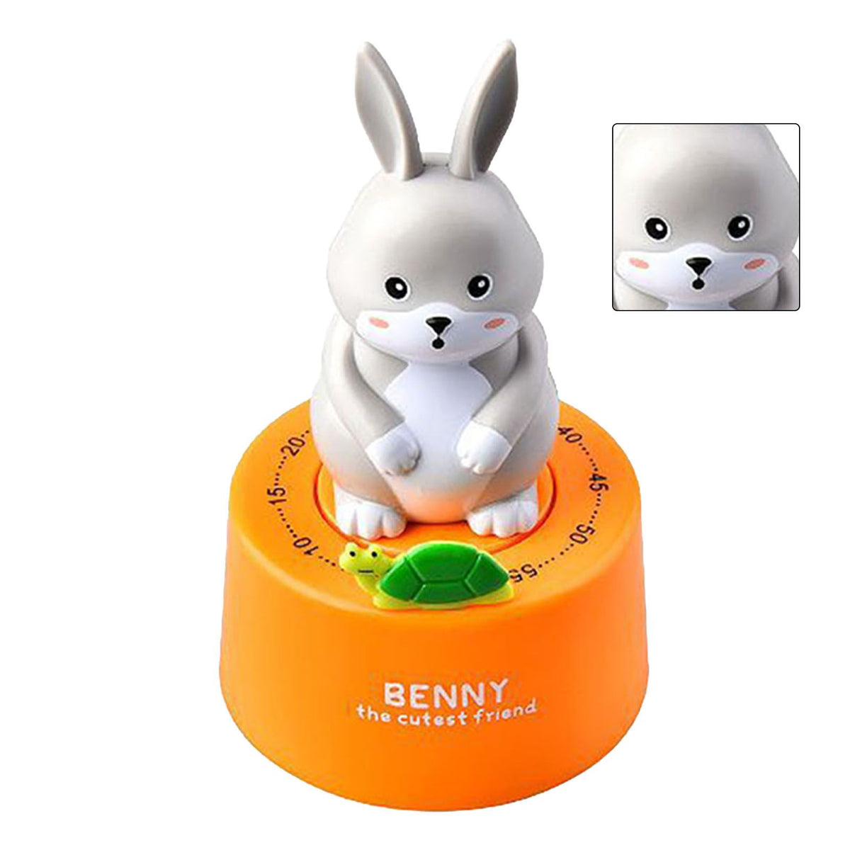 Cute Cartoon Animal Kitchen Mechanical Timer 60 Minute Visual Countdown Timer for Holiday Gifts Cooking Baking Study Sport Home Decoration RB713 Orange
