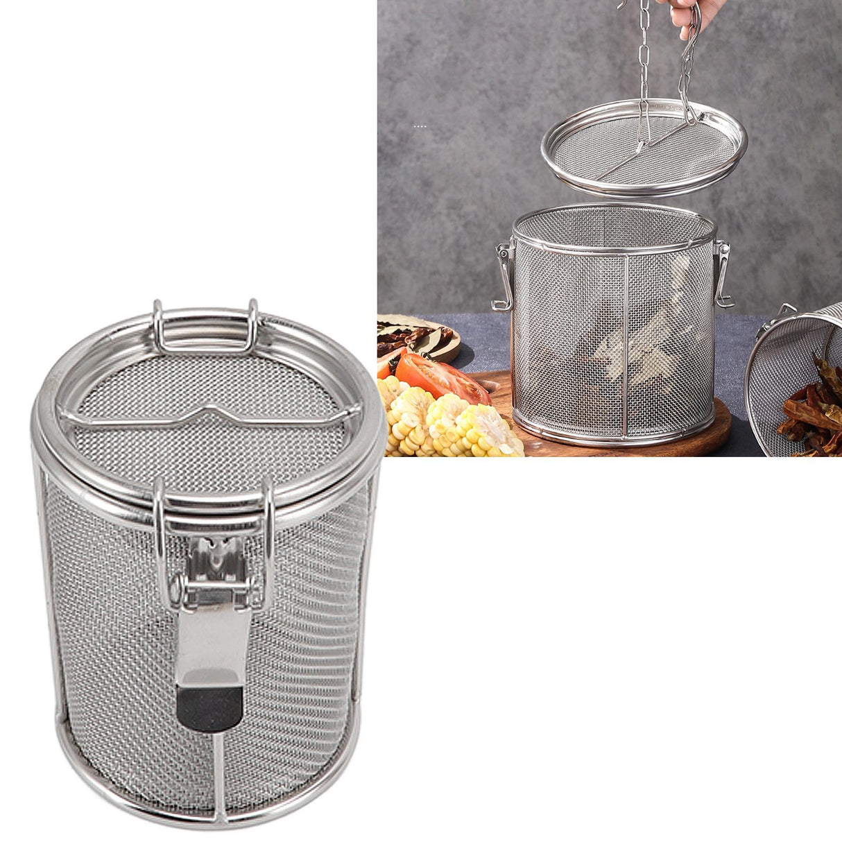 Stainless Steel Tea Ball Infuser Stainless Steel Spice Seasoning Strainer with Extended Chain Hook