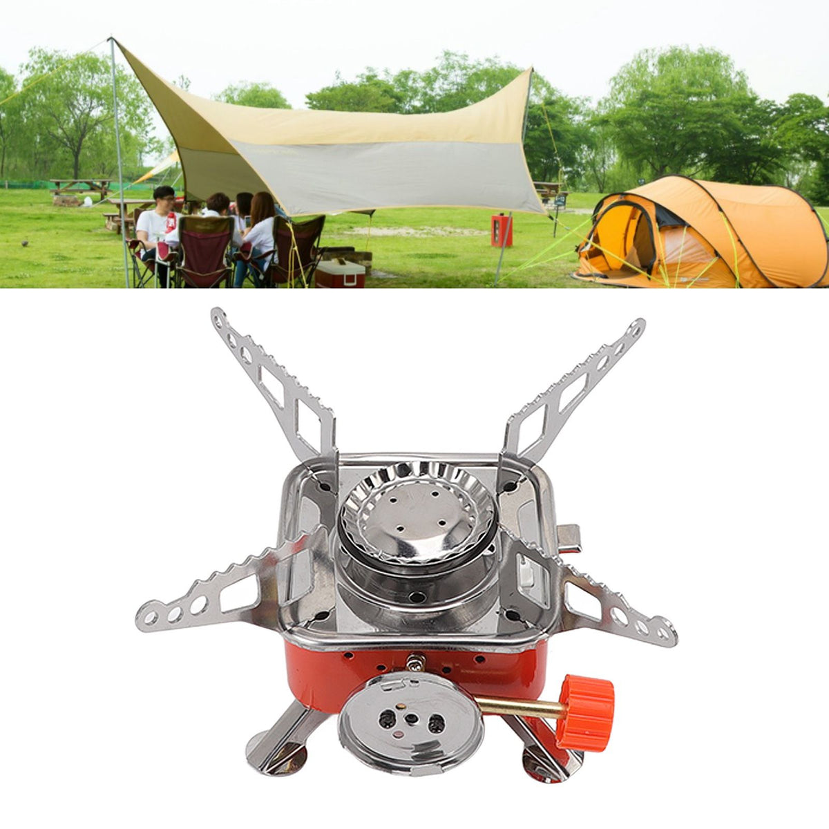 Outdoor Gas Stove Folding Mini Quadrate Stove Cooker Camping Picnic Portable Gas Stove
