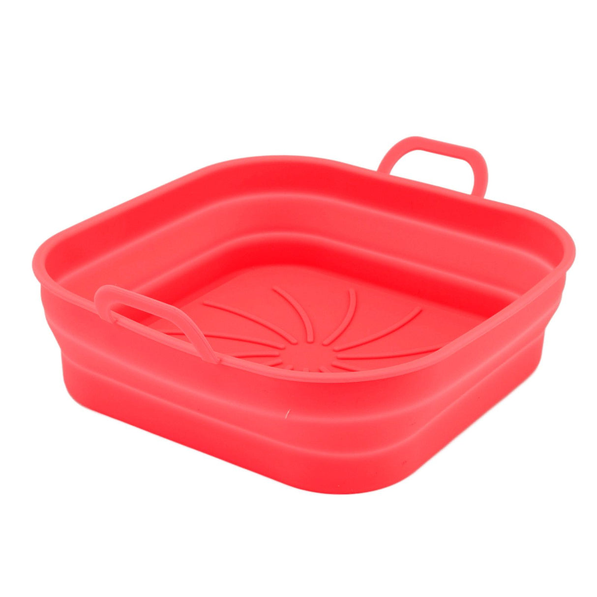 20.5cm Fryer Liners Square Folding Dishwasher Safe Silicone Fryer Pot Basket For Replacement Kitchen Red