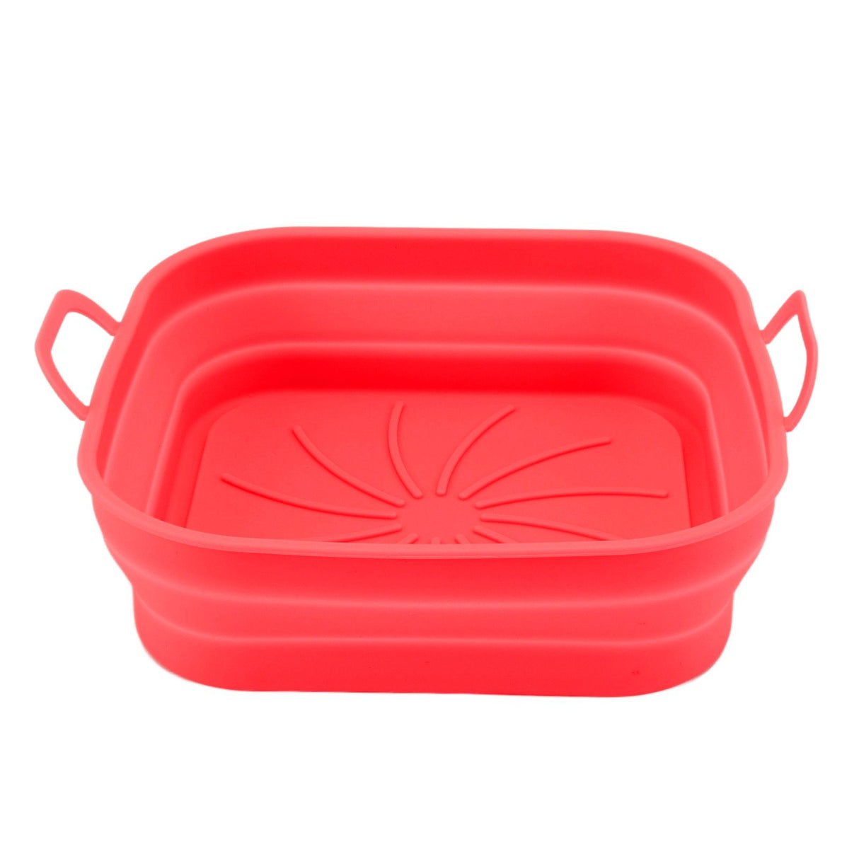20.5cm Fryer Liners Square Folding Dishwasher Safe Silicone Fryer Pot Basket For Replacement Kitchen Red