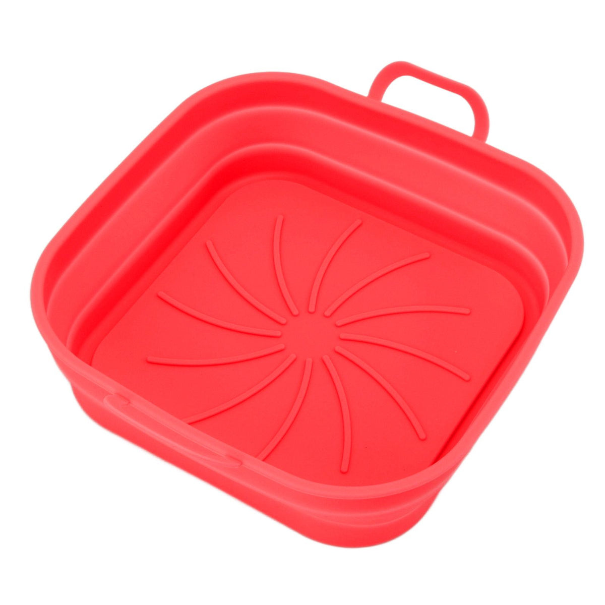 20.5cm Fryer Liners Square Folding Dishwasher Safe Silicone Fryer Pot Basket For Replacement Kitchen Red