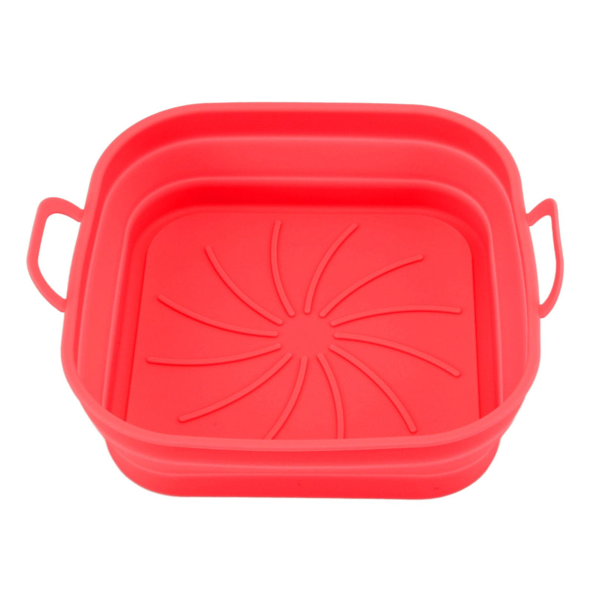 20.5cm Fryer Liners Square Folding Dishwasher Safe Silicone Fryer Pot Basket For Replacement Kitchen Red
