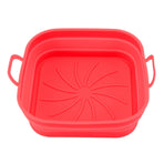 20.5cm Fryer Liners Square Folding Dishwasher Safe Silicone Fryer Pot Basket For Replacement Kitchen Red