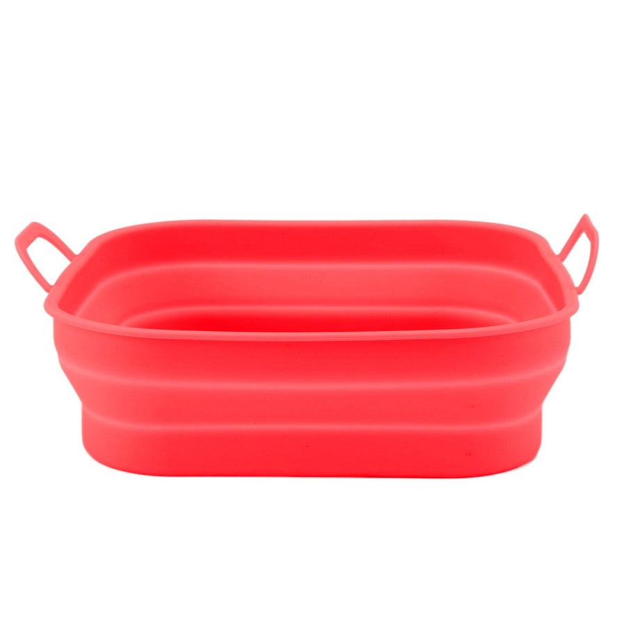 20.5cm Fryer Liners Square Folding Dishwasher Safe Silicone Fryer Pot Basket For Replacement Kitchen Red