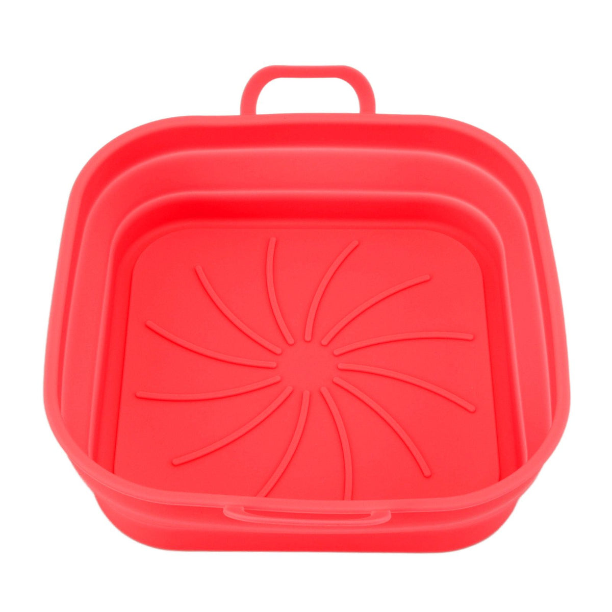 20.5cm Fryer Liners Square Folding Dishwasher Safe Silicone Fryer Pot Basket For Replacement Kitchen Red